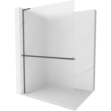 Mexen Kioto+ L dušisein riiuliga Walk-in 90 x 200 cm, härmas, harjatud gun gray - 800-090-123-66-30