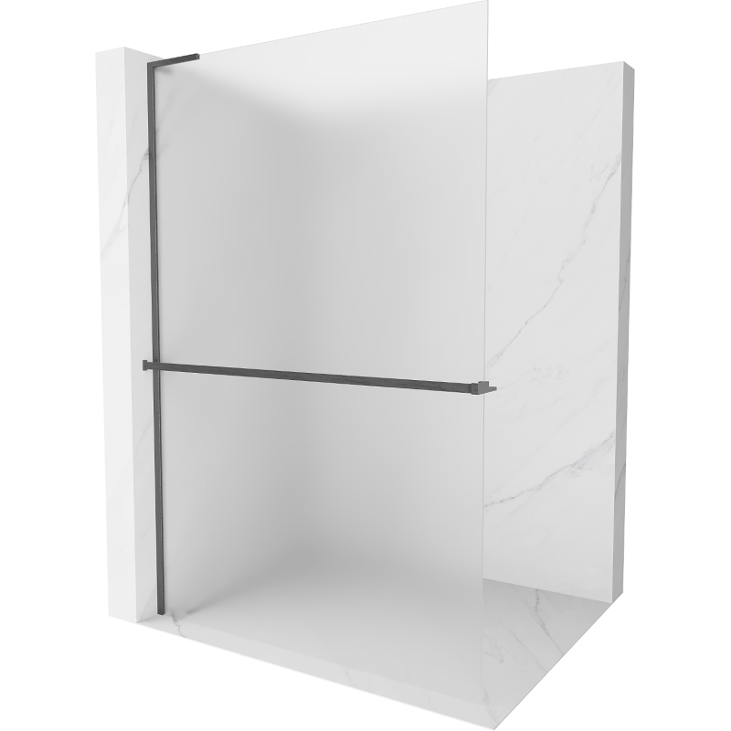 Mexen Kioto+ L Duschwand mit Regal Walk-in 70 x 200 cm, matt, gunmetal gebürstet - 800-070-123-66-30