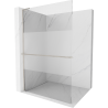 Mexen Kioto+ L Duschwand mit Ablage Walk-in 70 x 200 cm, transparent/matt, gebürstetes Nickel - 800-070-123-97-35