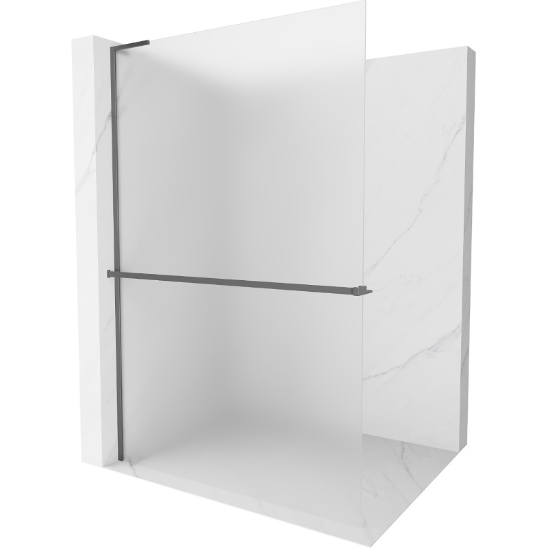 Mexen Kioto+ L dušši sein riiuliga Walk-in 110 x 200 cm, härmatis, püssimetall - 800-110-123-95-30