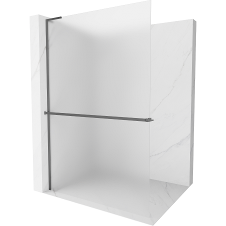 Mexen Kioto+ L panneau de douche avec étagère Walk-in 90 x 200 cm, dépoli, gun metal - 800-090-123-95-30