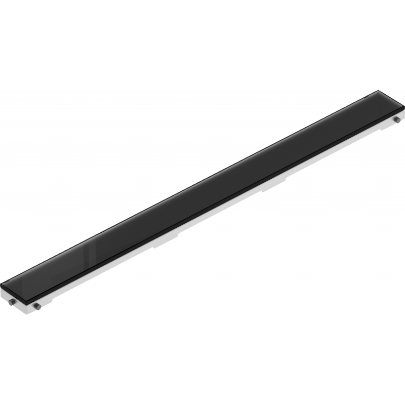 Mexen Flat MGB peitelevy linjaviemäriin 60 cm, musta lasi - 1026060