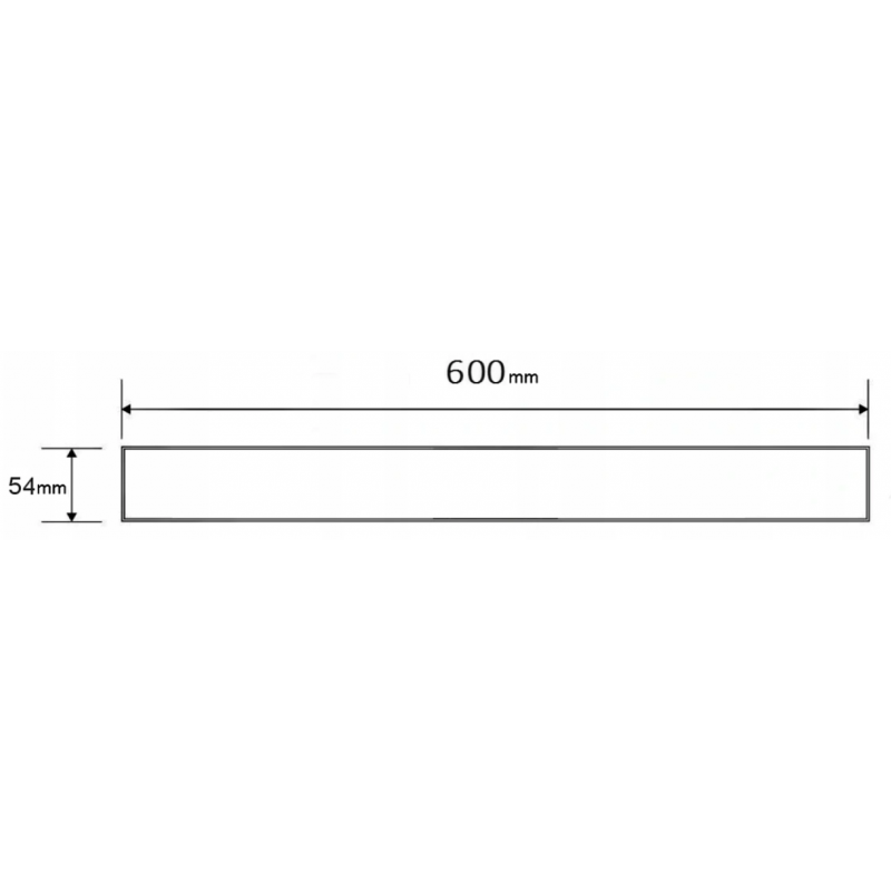 Mexen Flat MGB mascherina per scarico lineare 60 cm, vetro nero - 1026060