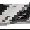 Mexen Kioto+ L Duschwand mit Walk-in Regal 110 x 200 cm, satinierter Glanz, gebürstetes Messing - 800-110-123-65-30