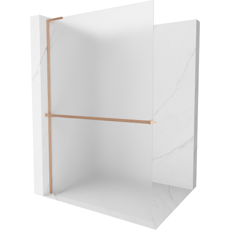 Mexen Kioto+ L paroi de douche avec étagère Walk-in 90 x 200 cm, givre, cuivre brossé - 800-090-123-65-30
