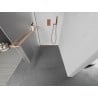 Mexen Kioto+ L Shower Wall with Shelf Walk-in 90 x 200 cm, Frost, Brushed Copper - 800-090-123-65-30