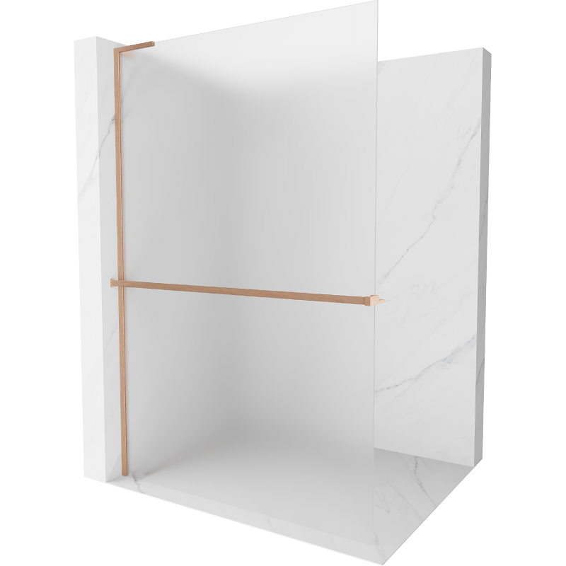 Mexen Kioto+ L Duschwand mit Regal 70 x 200 cm, mattiert, gebürstetes Kupfer - 800-070-123-65-30