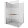 Mexen Kioto+ L Shower Wall with Shelf Walk-in 70 x 200 cm, Transparent/Frosted, Rose Gold - 800-070-123-60-35