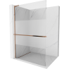 Mexen Kioto+ L douchewand met plank Walk-in 80 x 200 cm, transparant/mat, roze goud - 800-080-123-60-35