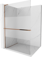 Mexen Kioto+ L tuš paravan s policom Walk-in 80 x 200 cm, prozirno/mraz, ružičasto zlato - 800-080-123-60-35