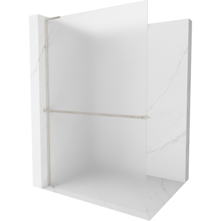 Mexen Kioto+ L Duschwand mit Ablage Walk-in 120 x 200 cm, satiniert, gebürstetes Nickel - 800-120-123-97-30