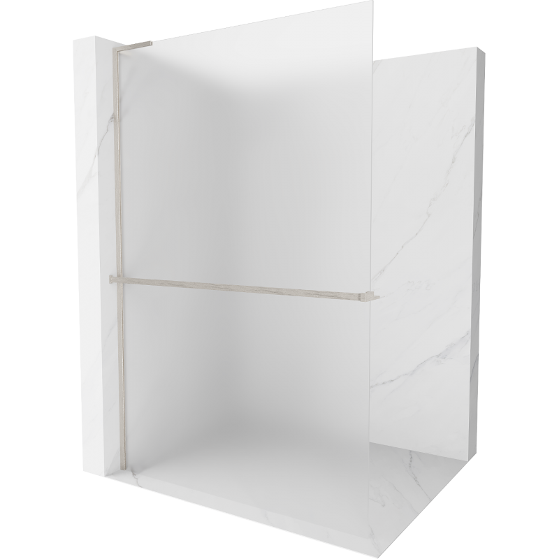 Mexen Kioto+ L painel de duche com prateleira Walk-in 90 x 200 cm, geada, níquel escovado - 800-090-123-97-30