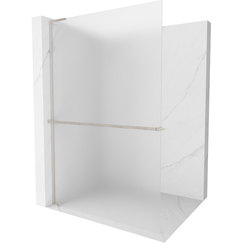 Mexen Kioto+ L Duschwand mit Ablage Walk-in 80 x 200 cm, matt, gebürstetes Nickel - 800-080-123-97-30