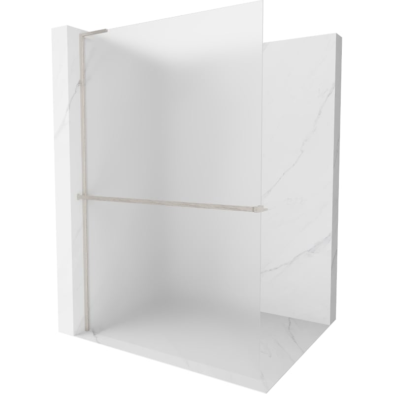 Mexen Kioto+ L pregrada za tuš s policom Walk-in 80 x 200 cm, mraz, brušeni nikal - 800-080-123-97-30