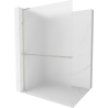 Mexen Kioto+ L Duschwand mit Ablage Walk-in 70 x 200 cm, Frost, Gebürsteter Nickel - 800-070-123-97-30