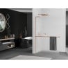 Mexen Kioto+ L shower panel with shelf Walk-in 120 x 200 cm, frosted, rose gold - 800-120-123-60-30