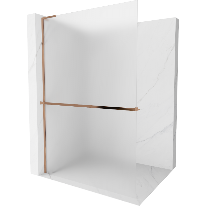 Mexen Kioto+ L panel de ducha con estante Walk-in 80 x 200 cm, escarcha, oro rosa - 800-080-123-60-30