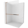 Mexen Kioto+ L ścianka prysznicowa z półką Walk-in 80 x 200 cm, szron, różowe złoto - 800-080-123-60-30