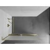 Mexen Kioto+ L Duschwand mit Regal Walk-in 70 x 200 cm, matt, gebürstetes Gold - 800-070-123-55-30
