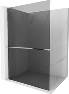 Mexen Kioto+ L tuš pregrada s policom Walk-in 70 x 200 cm, grafit, krom - 800-070-123-01-40