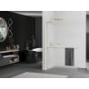 Mexen Kioto+ L paroi de douche avec étagère Walk-in 100 x 200 cm, verre dépoli, doré brossé - 800-100-123-55-30
