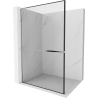 Mexen Kioto+ L douchewand met plank Walk-in 70 x 200 cm, zwarte rand, chroom - 800-070-123-01-70