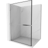Mexen Kioto+ L Shower Wall with Walk-in Shelf 80 x 200 cm, Black Pattern, Chrome - 800-080-123-01-70
