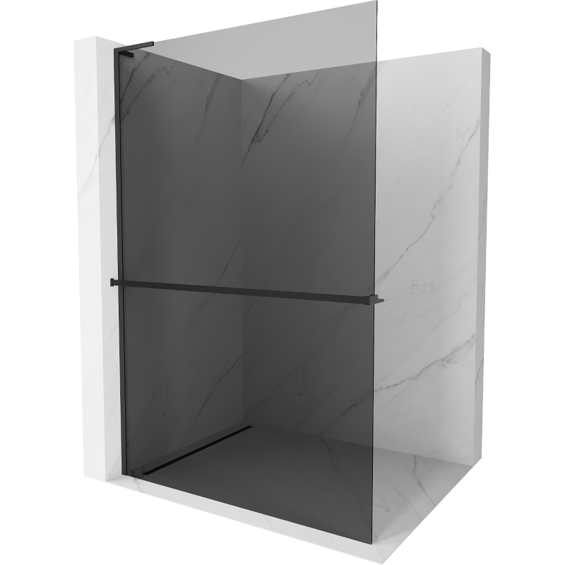 Mexen Kioto+ L Duschwand mit Regal Walk-in 70 x 200 cm, grafit, schwarz - 800-070-123-70-40