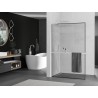 Mexen Kioto+ L dušisein riiuliga Walk-in 60 x 200 cm, must raam, valge - 800-060-123-20-70