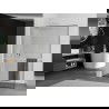 Mexen Kioto+ L Duschwand mit Ablage Walk-in 70 x 200 cm, schwarzer Rahmen, weiß - 800-070-123-20-70