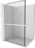 Mexen Kioto+ L dušisein riiuliga Walk-in 80 x 200 cm, must raam, valge - 800-080-123-20-70