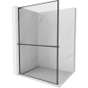 Mexen Kioto+ L Duschwand mit Regal Walk-in 120 x 200 cm, schwarzer Rahmen, schwarz - 800-120-123-70-70