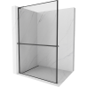 Mexen Kioto+ L Douchewand met plank Walk-in 110 x 200 cm, zwarte rand, zwart - 800-110-123-70-70