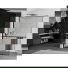 Mexen Kioto+ L Douchewand met plank Walk-in 110 x 200 cm, zwarte rand, zwart - 800-110-123-70-70