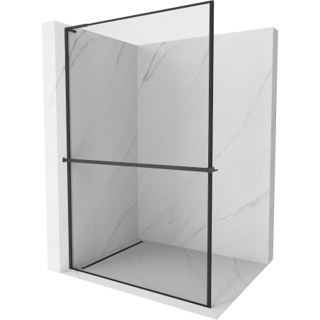 Mexen Kioto+ L cloison de douche avec étagère Walk-in 100 x 200 cm, cadre noir, noir - 800-100-123-70-70