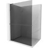 Mexen Kioto+ L Duschwand mit Ablage Walk-in 70 x 200 cm, Graphit, gebürstetes Gun Gray - 800-070-123-66-40