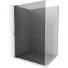 Mexen Kioto+ L Walk-in Shower Wall with Shelf 70 x 200 cm, Graphite, Gun Gray Brushed - 800-070-123-66-40
