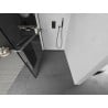 Mexen Kioto+ L pregradni zid za tuš s policom Walk-in 90 x 200 cm, crni okvir, gun gray brušeni - 800-090-123-66-70