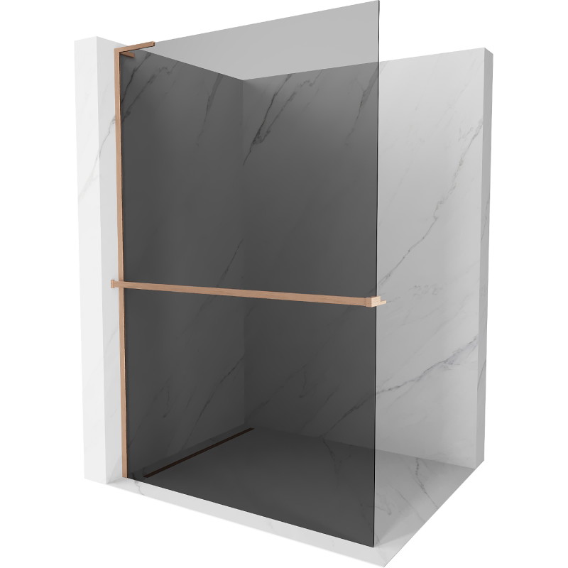 Mexen Kioto+ L dušisein riiuliga Walk-in 80 x 200 cm, grafiit, harjatud vask - 800-080-123-65-40