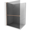 Mexen Kioto+ L Duschwand mit Regal Walk-in 80 x 200 cm, grafit, gebürstetes Kupfer - 800-080-123-65-40