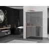 Mexen Kioto+ L paroi de douche avec étagère Walk-in 120 x 200 cm, graphite, laiton brossé - 800-120-123-65-40