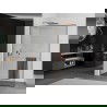 Mexen Kioto+ L douchewand met plank Walk-in 80 x 200 cm, zwarte rand, geborsteld koper - 800-080-123-65-70