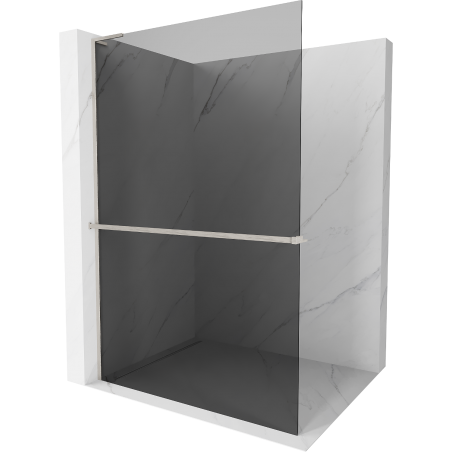 Mexen Kioto+ L Duschwand mit Regalsystem Walk-in 110 x 200 cm, graphit, gebürsteter Nickel - 800-110-123-97-40