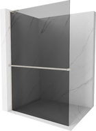 Mexen Kioto+ L Duschwand mit Regalsystem Walk-in 110 x 200 cm, graphit, gebürsteter Nickel - 800-110-123-97-40