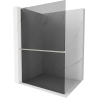 Mexen Kioto+ L Shower Wall with Walk-in Shelf 120 x 200 cm, Graphite, Brushed Nickel - 800-120-123-97-40