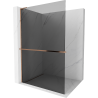 Mexen Kioto+ L Duschwand mit Walk-in Regal 80 x 200 cm, graphit, roségold - 800-080-123-60-40