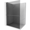 Mexen Kioto+ L shower wall with Walk-in shelf 120 x 200 cm, graphite, gun metal - 800-120-123-95-40
