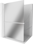 Mexen Kioto+ L dušisein riiuliga Walk-in 80 x 200 cm, peegel, valge - 800-080-123-20-50