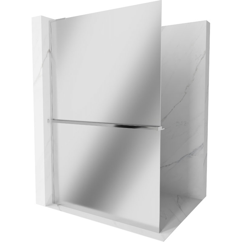 Mexen Kioto+ L Duschwand mit Ablage Walk-in 80 x 200 cm, Spiegel, Chrom - 800-080-123-01-50