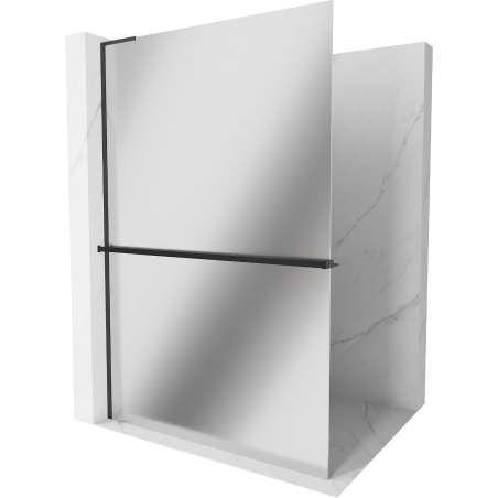 Mexen Kioto+ L Duschwand mit Ablage Walk-in 70 x 200 cm, Spiegel, schwarz - 800-070-123-70-50